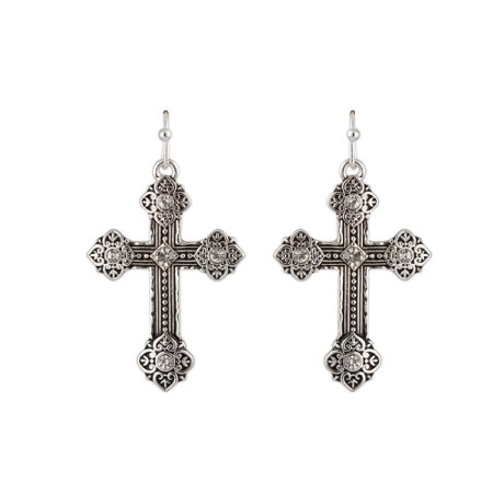 Antique Cross Earrings, Silver - Christianbook.com