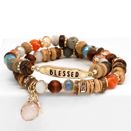 beaded bracelets Blessed Beaded Bracelet with Charms - Christianbook.com
