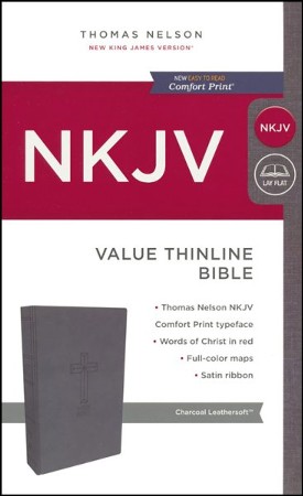 NKJV Value Thinline Bible, Imitation Leather, Charcoal: 9780718075422 ...