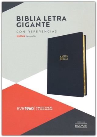 RVR 1960 Biblia letra gigante, negro, piel fabricada con indice (Giant ...