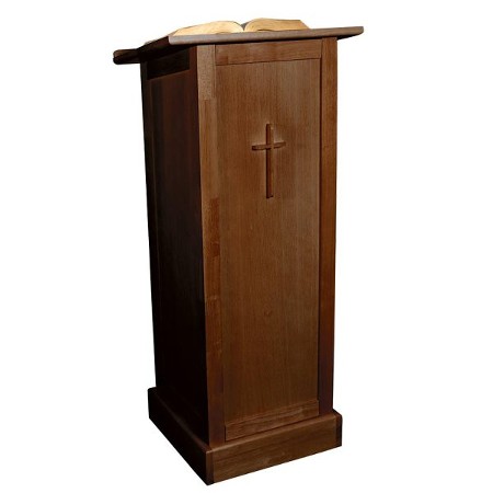 Full Lectern with Shelf, Hardwood Maple with Walnut Finish ...