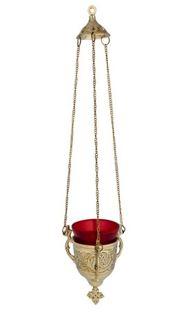 Hanging Sanctuary Lamp with Glass, 12