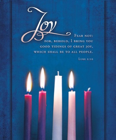 Joy Advent Candles (Luke 2:10, KJV) Large Bulletins, 100 ...