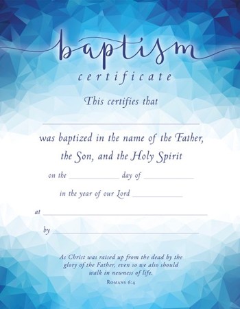 Baptism (Romans 6:4) Certificates, 6 - Christianbook.com