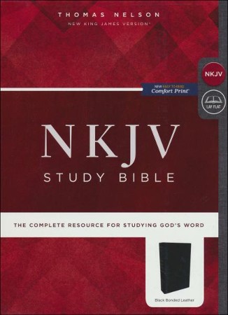 NKJV Comfort Print Study Bible, Premium Bonded Leather, Black ...