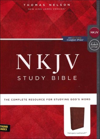 NKJV Comfort Print Full Color Study Bible, Imitation Leather, mahogany ...