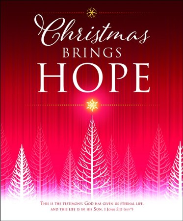 Christmas Brings Hope (1 John 5:11, NIV) Large Bulletins, 100 ...