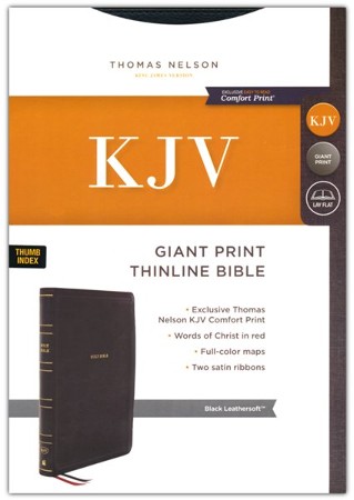 KJV Giant-Print Thinline Bible, Comfort Print--soft leather-look, black ...