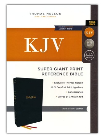 KJV Super Giant-Print Reference Bible, Comfort Print--genuine leather ...