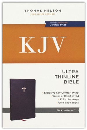 KJV Ultra Thinline Bible, Comfort Print--soft leather-look, black ...