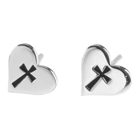 heart cross earrings