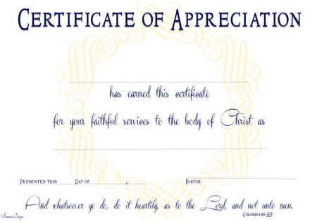 Appreciation Certificate - PDF Download [Download] - Christianbook.com