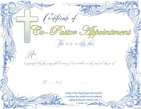 Co-Pastor Appointment Certificate - PDF Download [Download ...