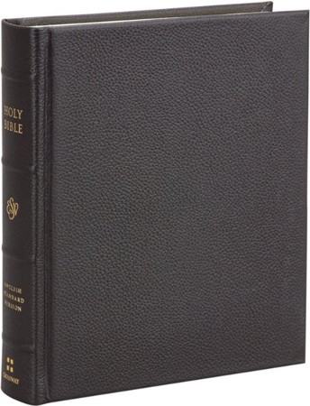 ESV Journaling Bible--buffalo leather over board, deep brown