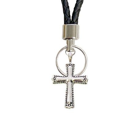 Valentine Cross Key Chain Charm - Rustic Elegance