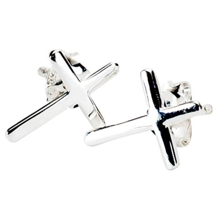 Cross Stud Earrings, Silver - Christianbook.com