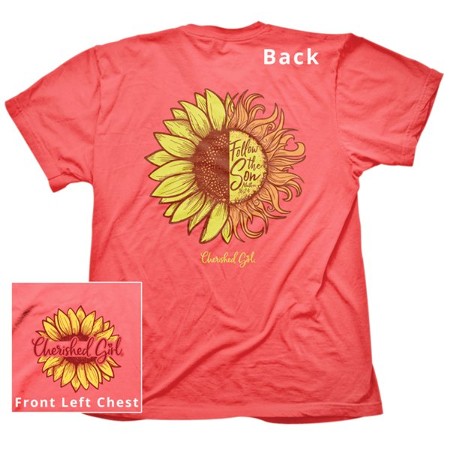 Sonshine Flower Shirt, Coral Silk, Small - Christianbook.com