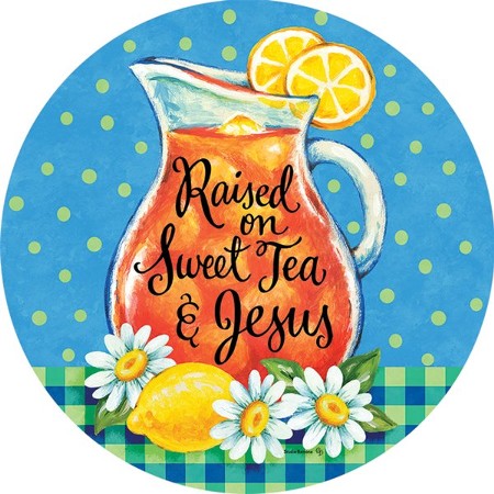 Magnetic Mailbox Cover /"Raised on Sweet Tea /& Jesus/" Religious Summer Lemons