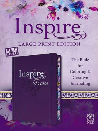 NLT Inspire Praise Large-Print Bible--hardcover, purple: 9781496433466 ...