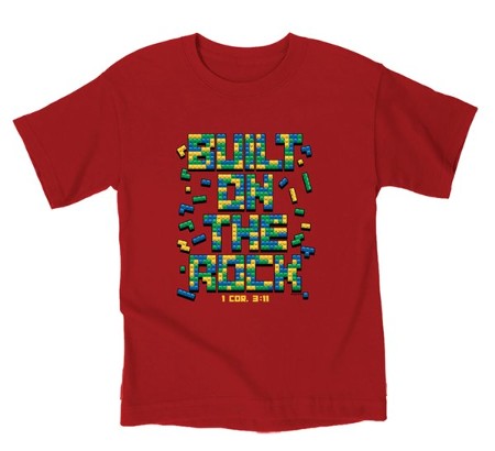 Built on the Rock Shirt, Red, Youth Medium - Christianbook.com