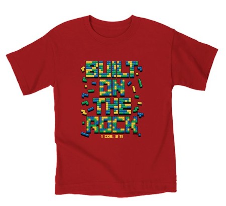 Built on the Rock Shirt, Red, Youth Small - Christianbook.com