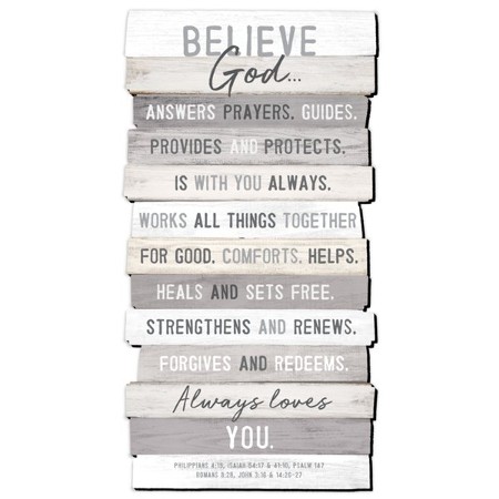 Believe God, Stacking Words Plaque - Christianbook.com