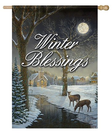 Winter Blessings, Deer, Flag, Large: Sam Timm - Christianbook.com