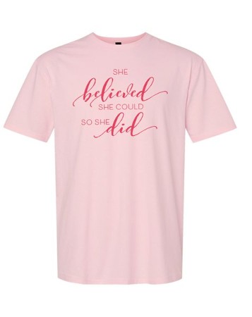 She Believed She Could Shirt, Pink, Large - Christianbook.com