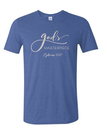 God's Masterpiece Shirt, Heather True Royal, Small - Christianbook.com