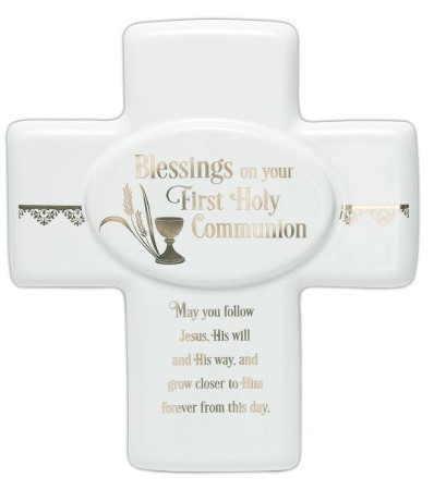 Blessings on Your First Holy Communion Cross, White - Christianbook.com