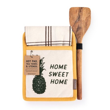 Demdaco Happiness Kitchen Towel & Utensil Set