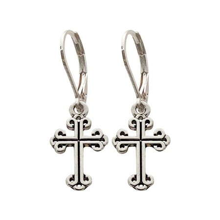 Cross Earrings, Silver - Christianbook.com