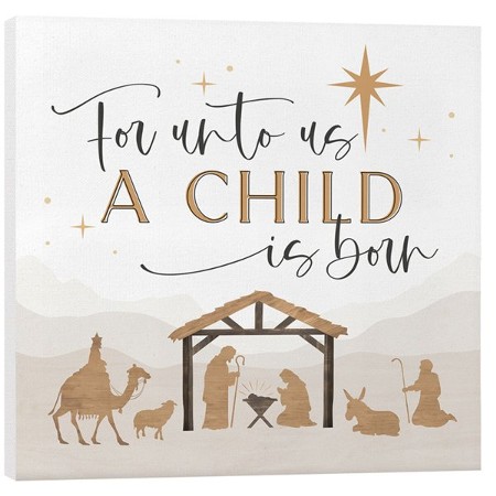 For Unto Us A Child Is Born Canvas Art - Christianbook.com