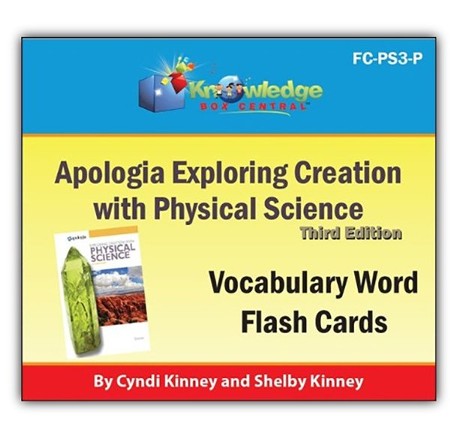 Apologia Physical Science 3rd Edition Vocabulary Word Flash Cards ...