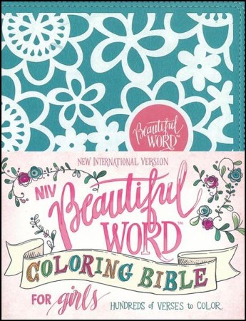 Niv, Beautiful Word Coloring Bible For Girls Pencil/sticker Gift Set,  Updated, Leathersoft Over Board, Teal, Comfort Print - By Zondervan : Target