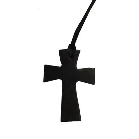 Biblical Antioch Hand Carved Serpentine Stone Pendant Necklace Cross Jesus 