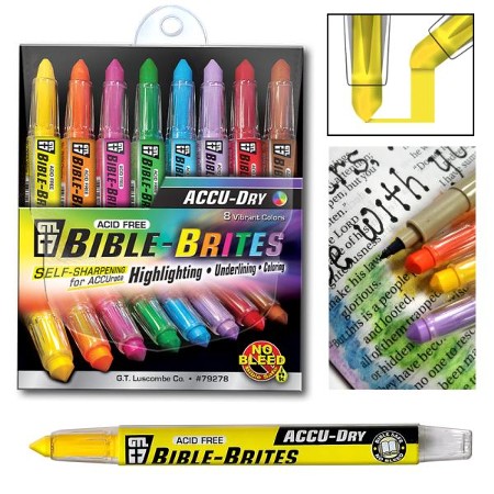 U.S. Office Supply Bible Safe Gel Highlighters, 6 Pack Set - 6