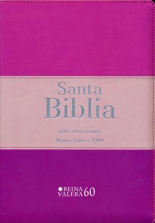 Biblia RVR 1960 Letra Super Gigante, fucsia/palorosa, ind., cierre ...