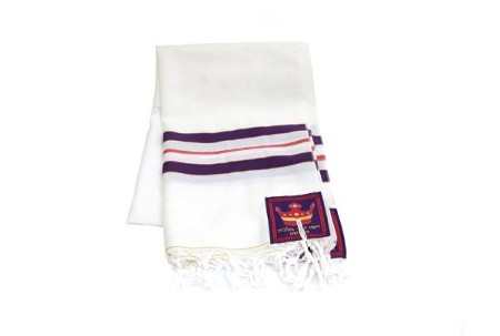 Messianic Christian Sign Purple Prayer Shawl with Bag 