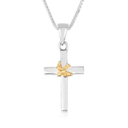 Cross Pendant with Gold-Plated Dove - Christianbook.com