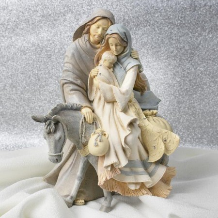 9.45” Holy Family with Donkey Stone Resin Figurine 4058697 Foundations 