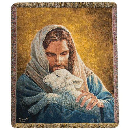 jesus holding a lamb painting