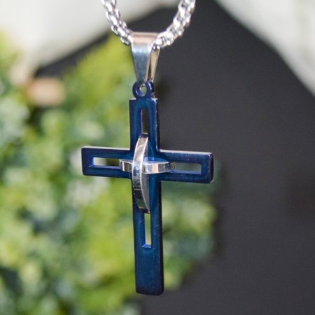 Cross Necklace Camo and Black