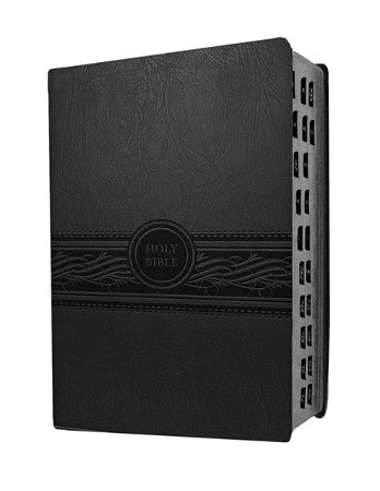 Mev Personal Size Large Print Indexed Charcoal Modern English Version Mev Leather Imitation Christianbook Com