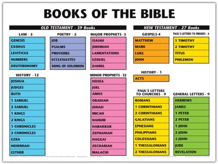 Books of the Bible Laminated Wall Chart: 9789901980772 - Christianbook.com