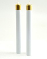 Tube Candles, 9 x 1, with Brasstone Tops, Set of 2
