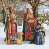 Real Life Outdoor Nativity Three Kings and Sitting Camel Set of 4