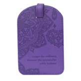 Escape the Ordinary Vegan Leather Luggage Tag, Purple