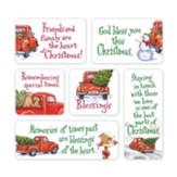 Red Truck Christmas Magnets, Set of 6