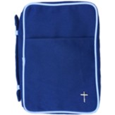 Washed Canvas Bible Cover, Blue, Large